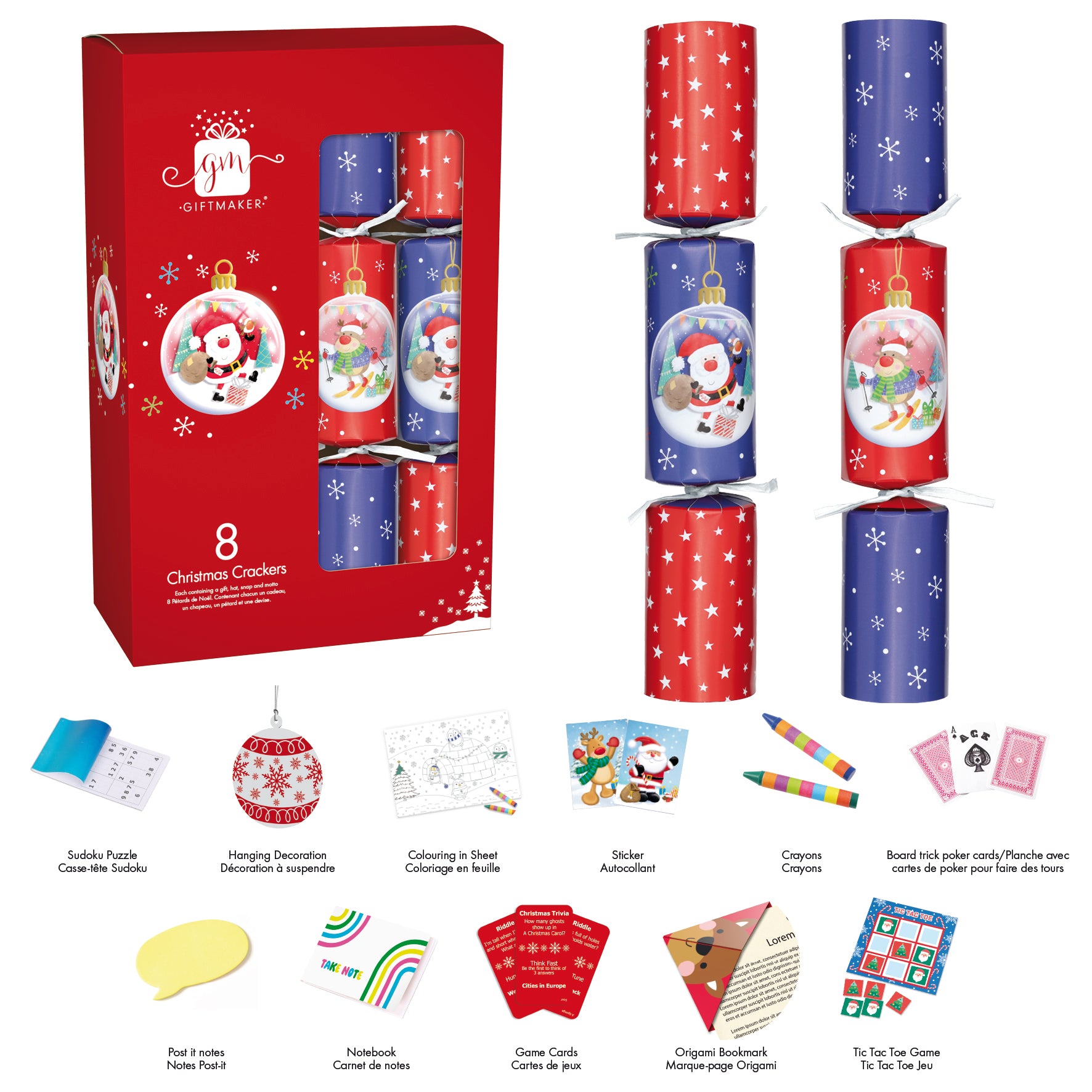 Christmas Crackers 12" Novelty 96pk (12x8pk)