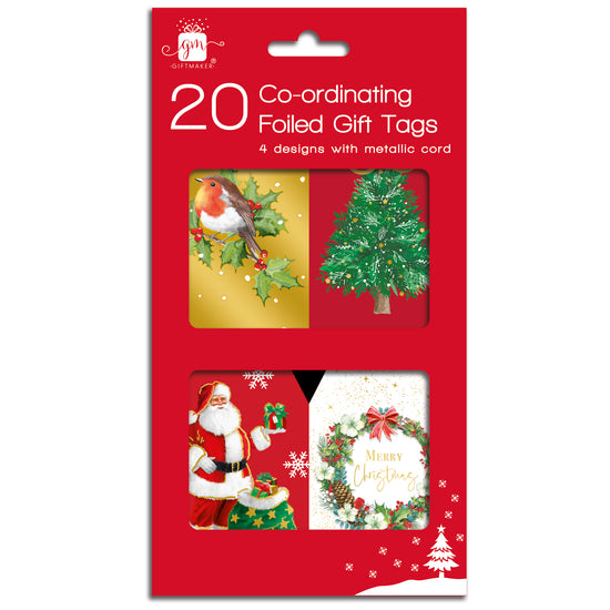 Christmas Co-Ord Tags Elegant Traditional 20pk