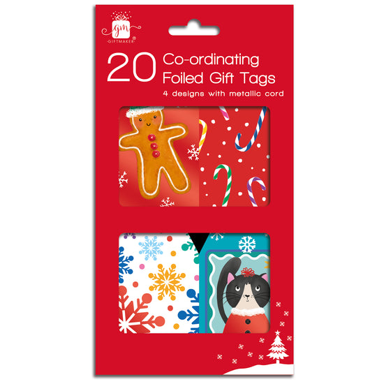 Christmas Co-Ord Tags Novelty Cute 20pk