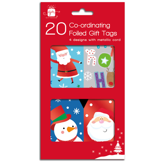 Christmas Co-Ord Tags Brights 20pk