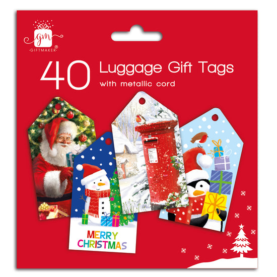 Christmas Tags Luggage Cute & Traditional 40pk