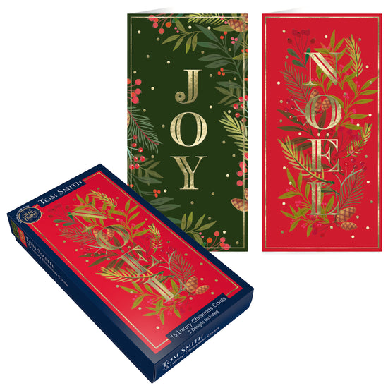 Tom Smith Luxury Slim Cards Foliage Text 15pk