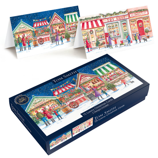 Tom Smith Luxury Slim Cards Christmas Market 15pk