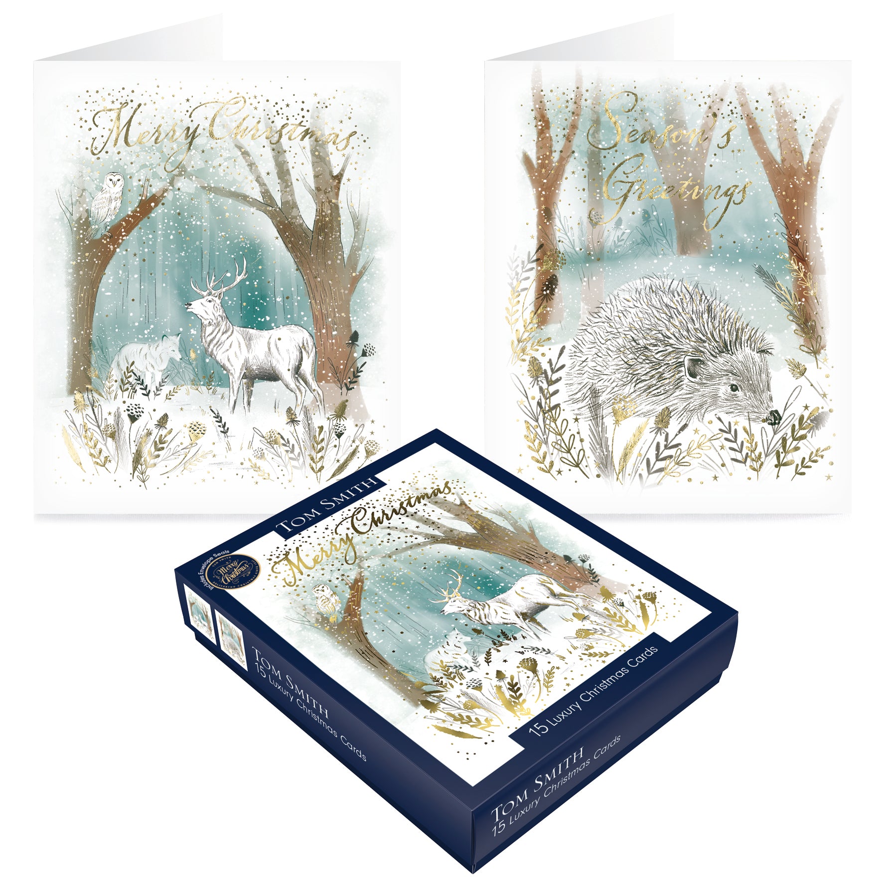 Tom Smith Luxury Boxed Cards Woodland Scene 15pk
