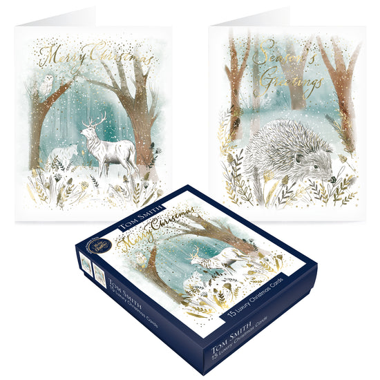 Tom Smith Luxury Boxed Cards Woodland Scene 15pk