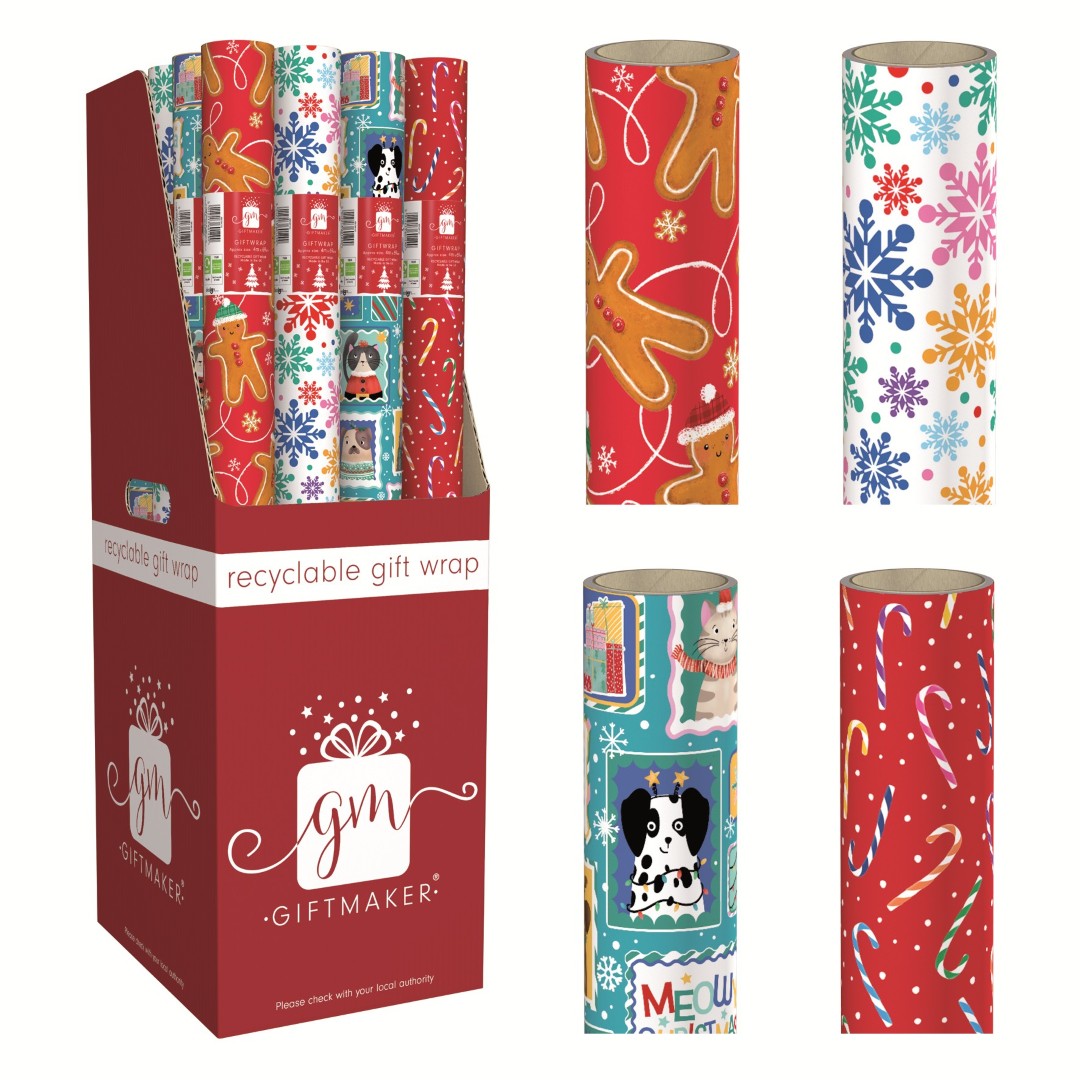 Christmas Rollwrap Novelty Cute 4M 50pk