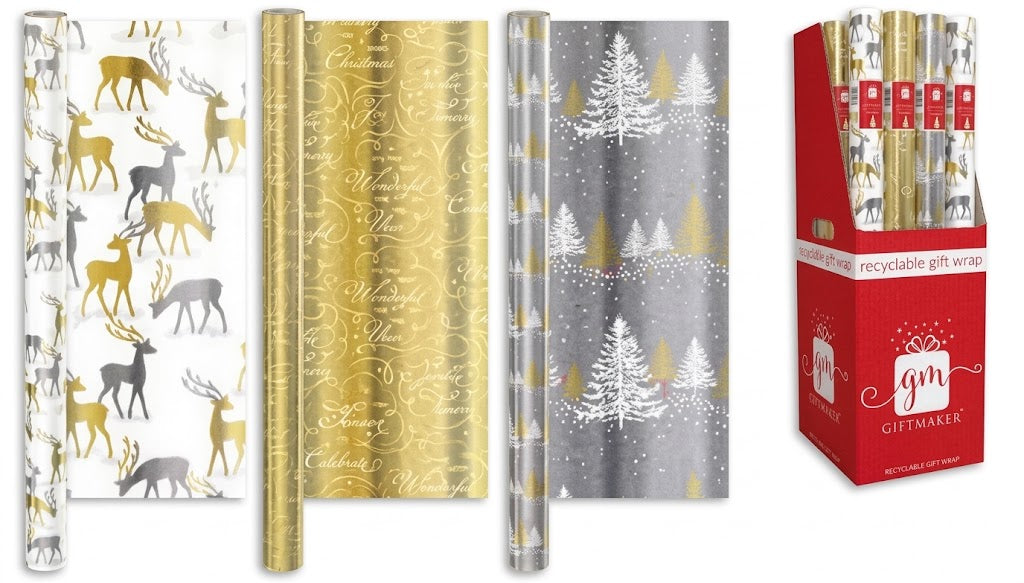 Christmas Rollwrap Metallic Foil 1.5M 50pk