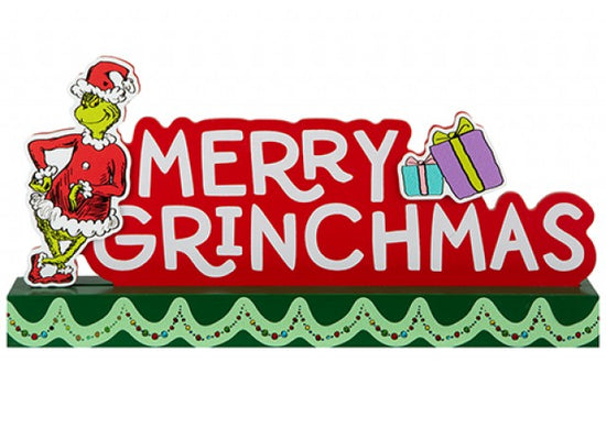 Merry Grinchmas Sign 30x4x15cm