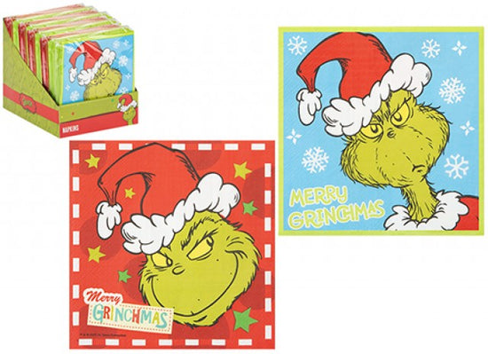Grinch Napkins 33x33cm 18x12pk