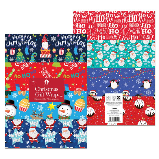 Christmas Cute Flatwrap 50x70cm 8 Sheet