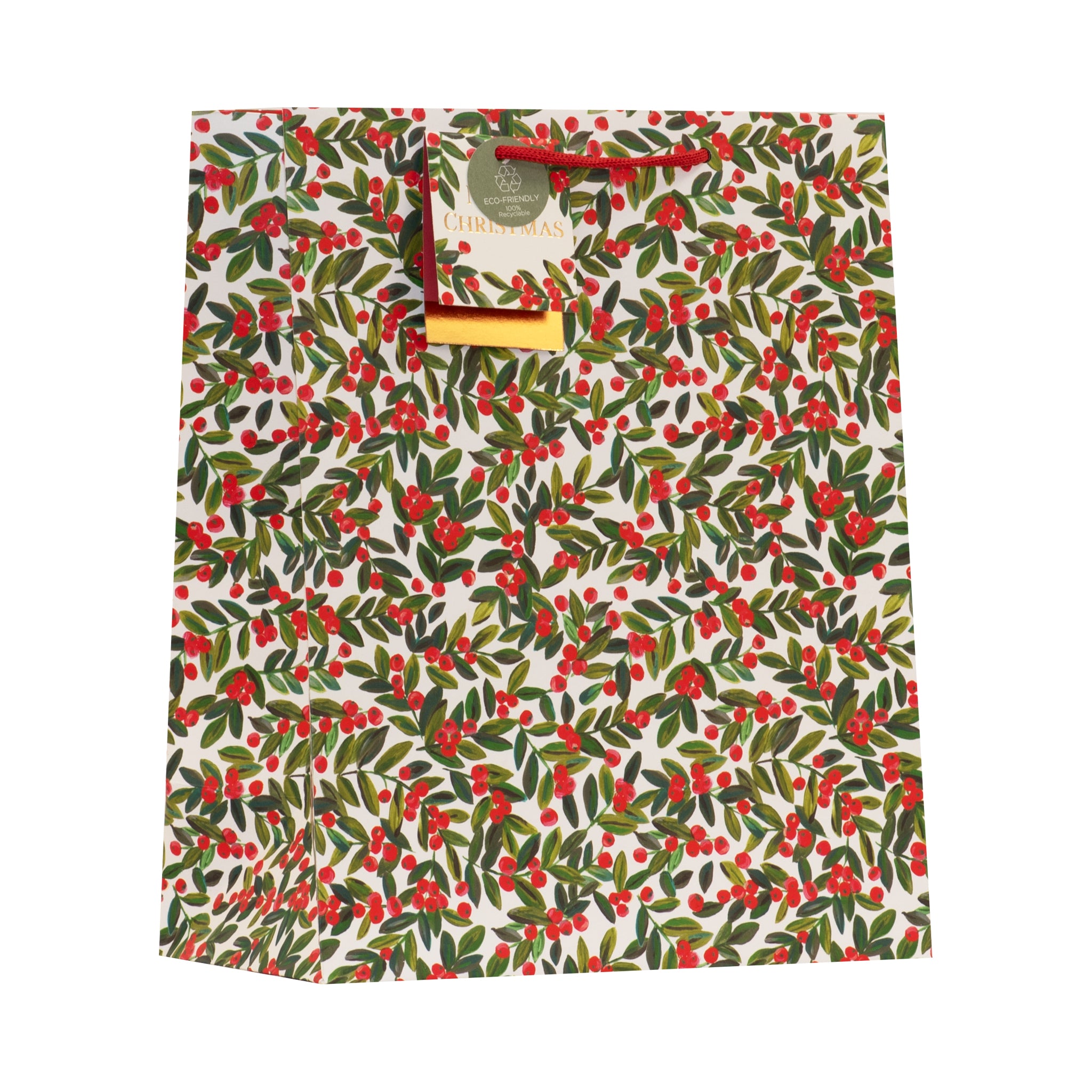 Holly Gift Bag Medium 6pk