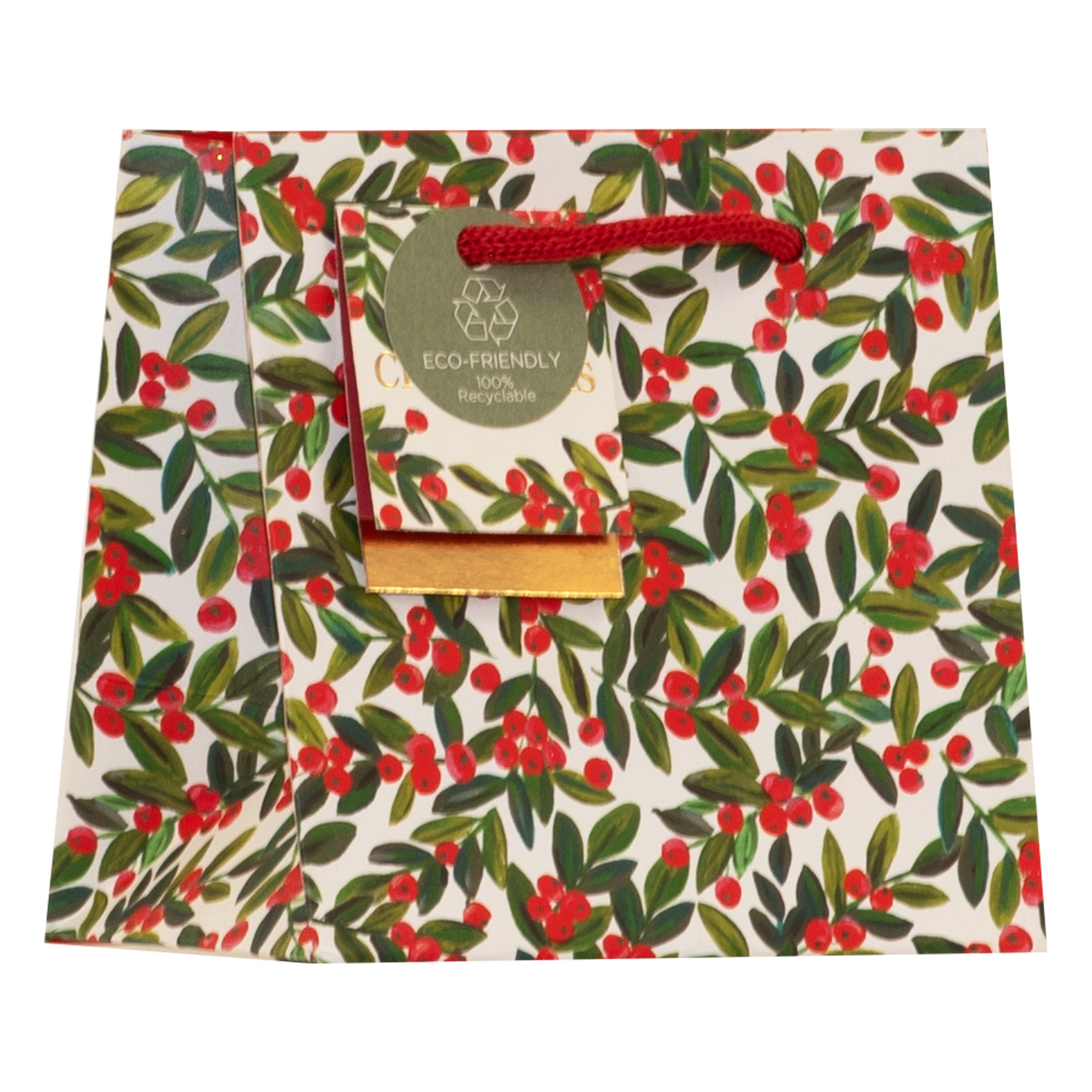 Holly Gift Bag Extra Small 6pk