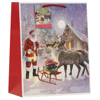 Forest Santa Gift Bag Large 6pk