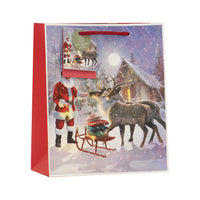 Forest Santa Gift Bag Medium 6pk