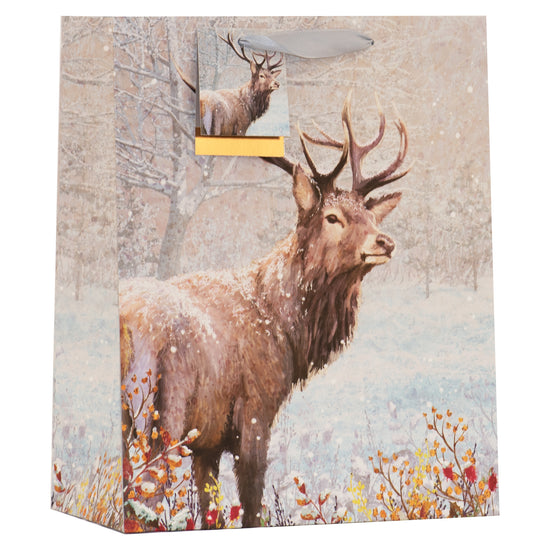 Winter Stag Gift Bag Large 6pk