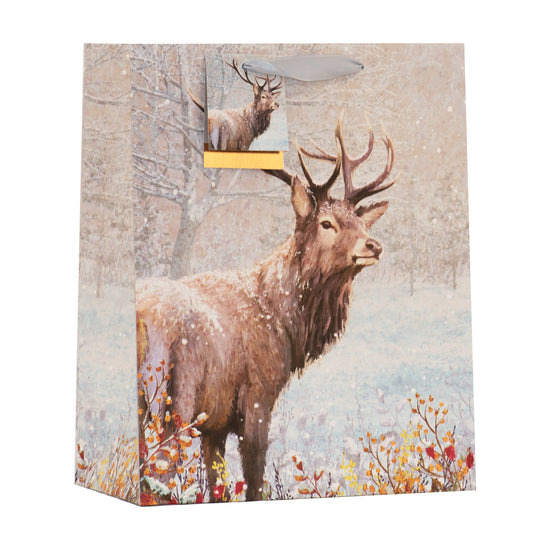 Winter Stag Gift Bag Medium 6pk