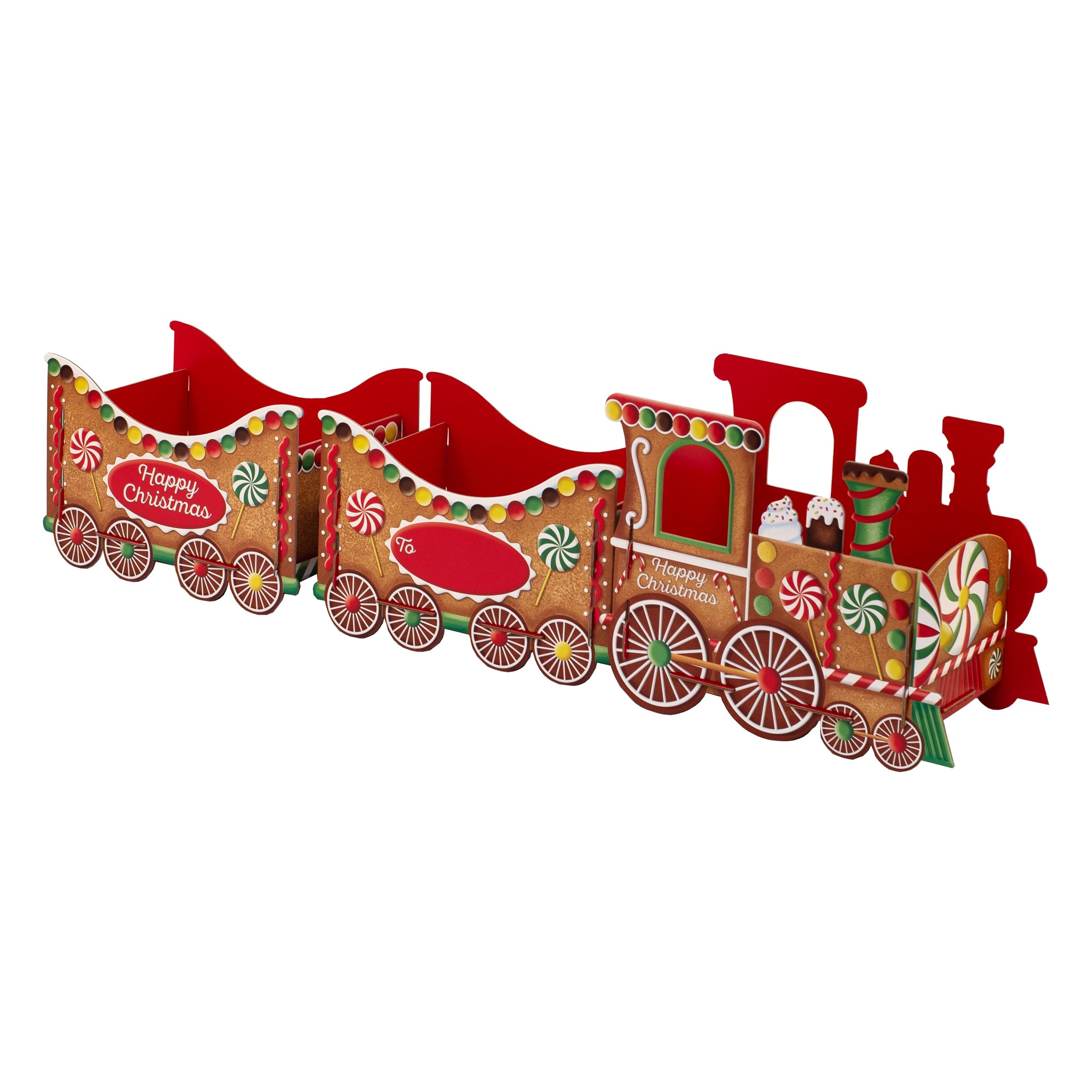 Gingerbread Train Gift Box With Stickers Small