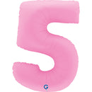 Grabo Foil Balloon Matte Sakura Pink 40" Number 5