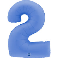 Grabo Foil Balloon Matte Lotus Blue 40" Number 2