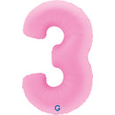 Grabo Foil Balloon Matte Sakura Pink 40" Number 3