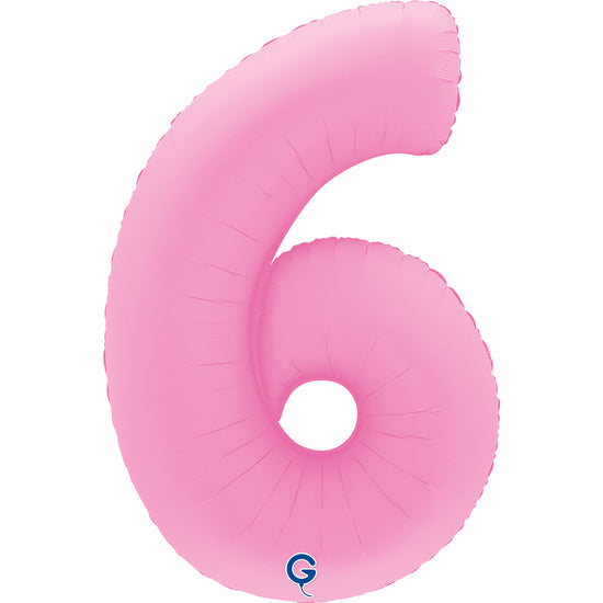 Grabo Foil Balloon Matte Sakura Pink 40" Number 6