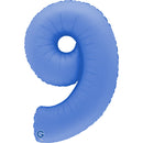 Grabo Foil Balloon Matte Lotus Blue 40" Number 9