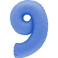 Grabo Foil Balloon Matte Lotus Blue 40" Number 9