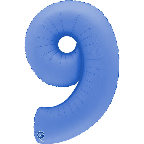 Grabo Foil Balloon Matte Lotus Blue 40" Number 9