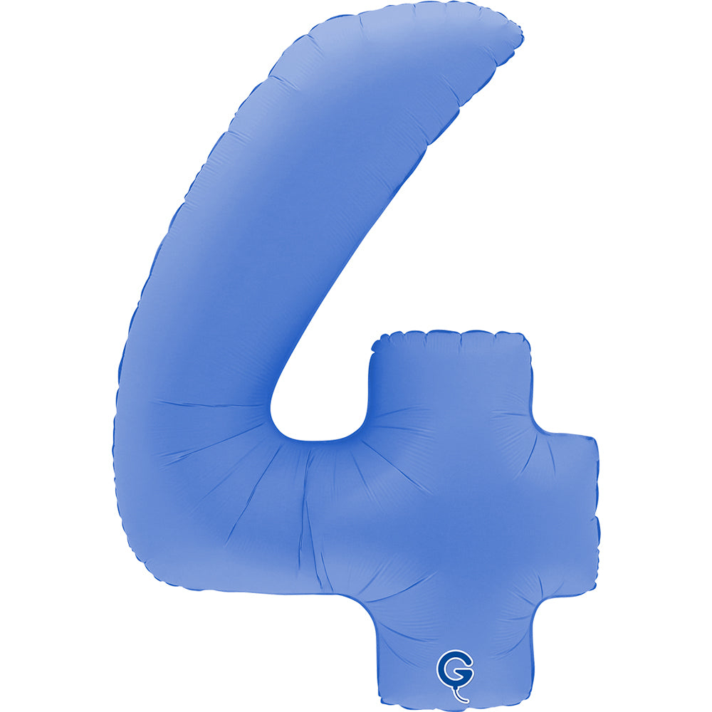 Grabo Foil Balloon Matte Lotus Blue 40" Number 4