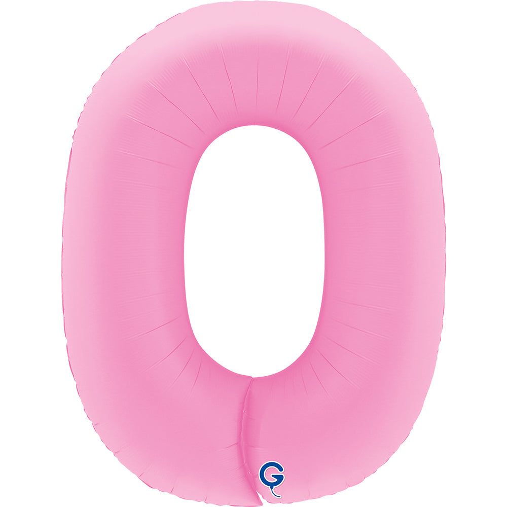 Grabo Foil Balloon Matte Sakura Pink 40" Number 0