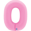 Grabo Foil Balloon Matte Sakura Pink 40" Number 0