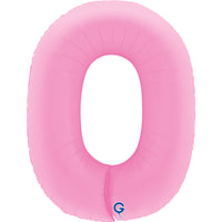 Grabo Foil Balloon Matte Sakura Pink 40" Number 0