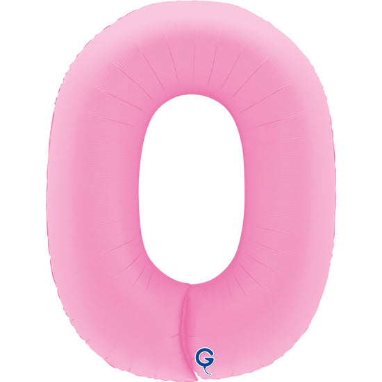 Grabo Foil Balloon Matte Sakura Pink 40" Number 0