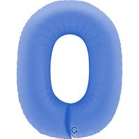 Grabo Foil Balloon Matte Lotus Blue 40" Number 0