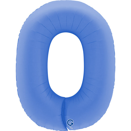 Grabo Foil Balloon Matte Lotus Blue 40" Number 0