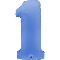 Grabo Foil Balloon Matte Lotus Blue 40" Number 1