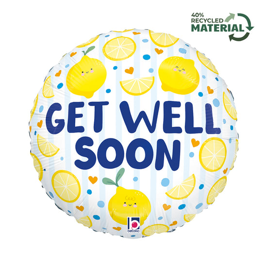 Grabo Get Well Soon Lemons 18" Foil Balloon