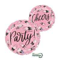 Grabo Bow Party Drinks 18" (2 Sided) Foil Balloon