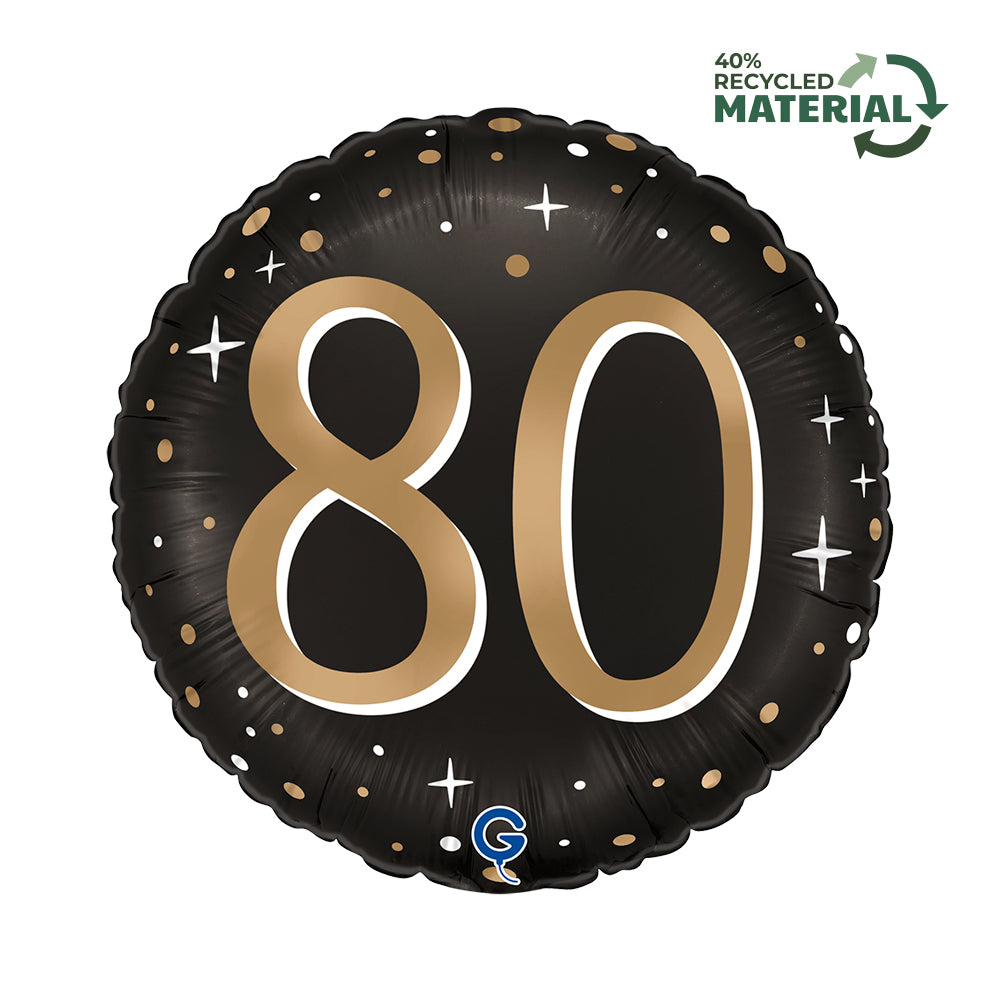 Grabo Sparkling Age 80 18" Foil Balloon