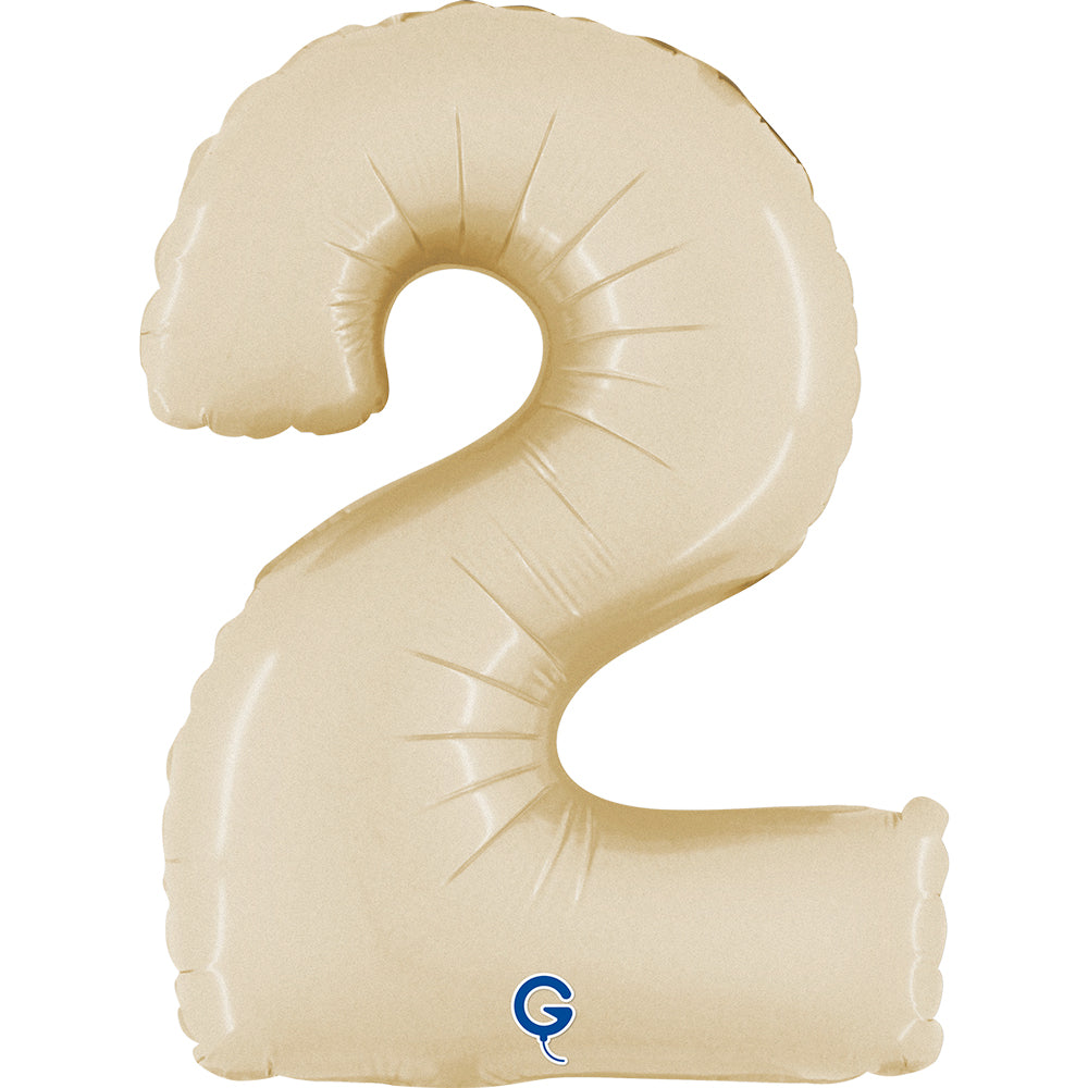 Grabo Foil Balloon Satin Cream 14" Number 2