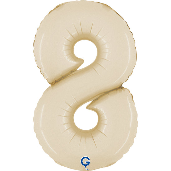 Grabo Foil Balloon Satin Cream 14" Number 8