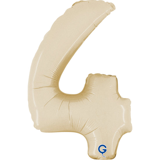 Grabo Foil Balloon Satin Cream 14" Number 4