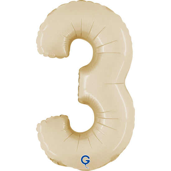 Grabo Foil Balloon Satin Cream 14" Number 3