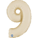 Grabo Foil Balloon Satin Cream 14" Number 9