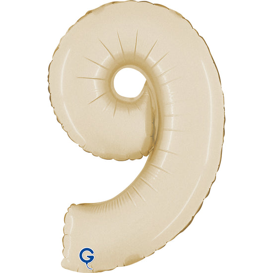 Grabo Foil Balloon Satin Cream 14" Number 9