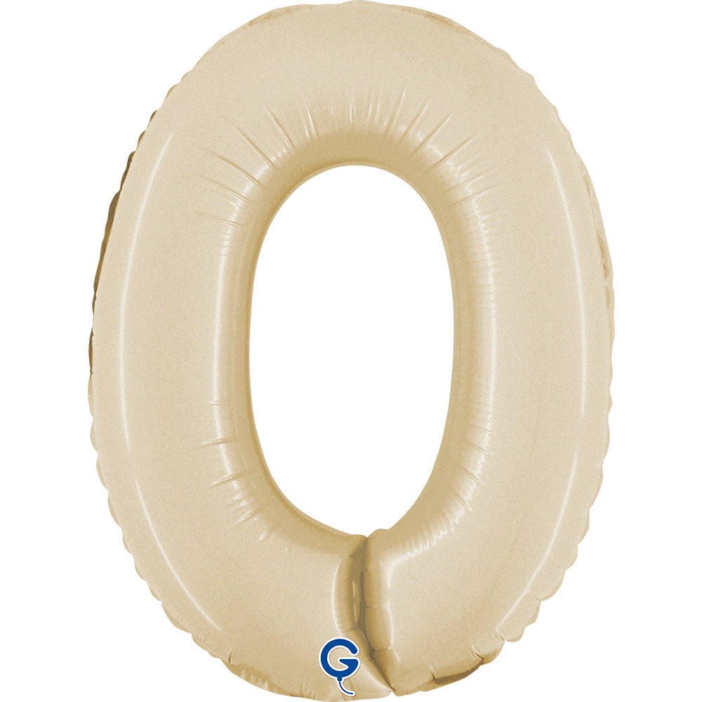 Grabo Foil Balloon Satin Cream 14" Number 0