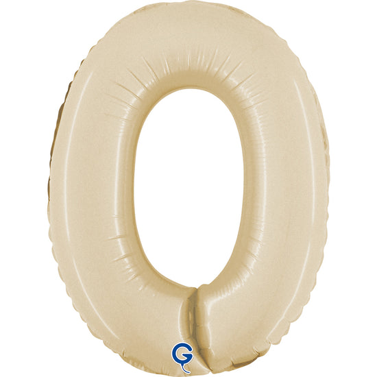 Grabo Foil Balloon Satin Cream 14" Number 0