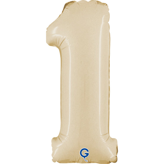 Grabo Foil Balloon Satin Cream 14" Number 1