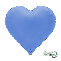 Grabo Soft Matte Lotus Blue 18" Heart Foil Balloon