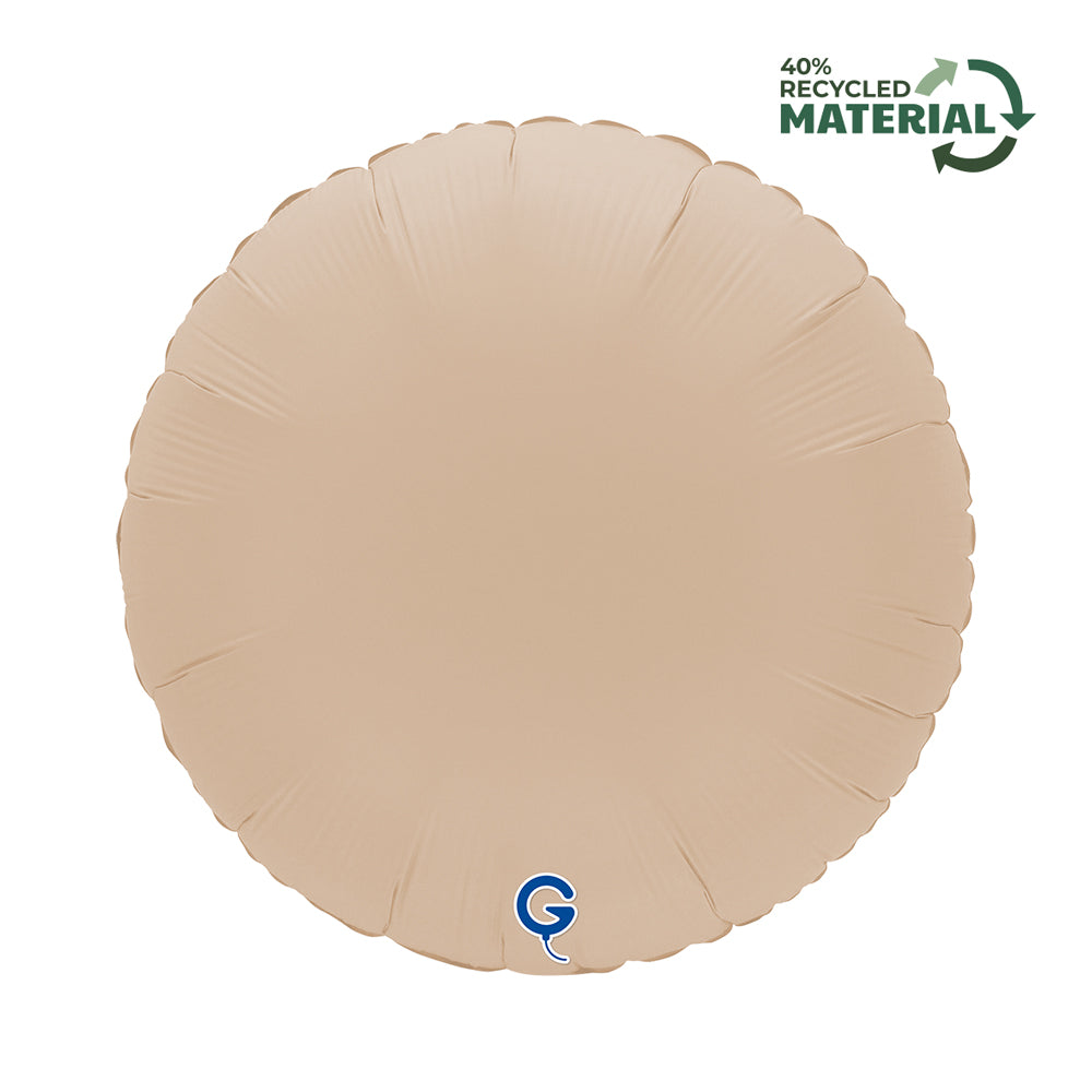 Grabo Soft Matte Cappuccino 18" Round Foil Balloon
